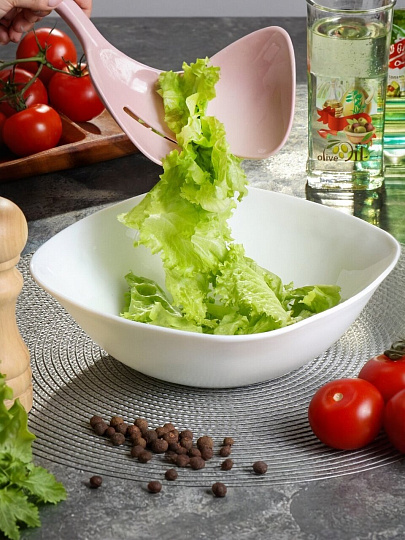 Салатник стеклокерамика, квадратный, 20х6.5 см, 1.2 л, Белый Квадро, Daniks, FFW-90/NFW90T