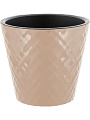 Горшок для цветов пластик, 1.6 л, 16х16х14.5 см, молочный шоколад, InGreen, Manhattan, IG670110047 - фото 2