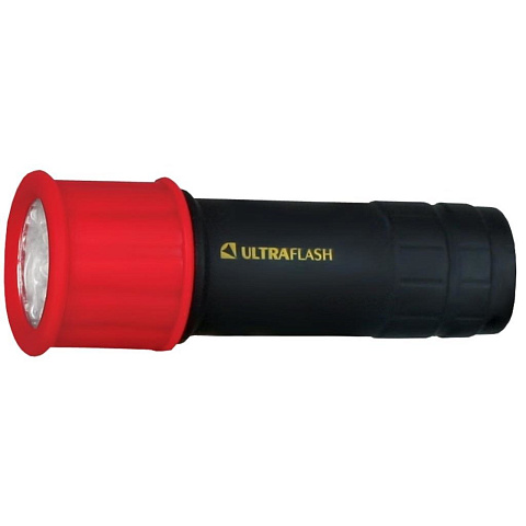 Фонарь 3XR03 светоФор, красный с черным, 9 LED, пластик, блистер Ultraflash LED15001-A