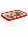 Контейнер пищевой пластик, 1.5 л, 19.7х15.1х8 см, красный, прямоугольный, с декором, Homver, Игрушки, 223137606/03