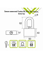 Замок навесной Trodos, BC-BL5-50L, 210 230, блистер, цилиндровый, 3 ключа - фото 2