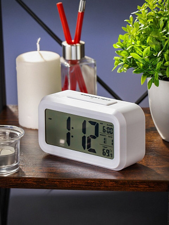 Часы-будильник настольные, 13.5х7.5 см, прямоугольные, пластик, в ассортименте, Электрон, Y4-5212