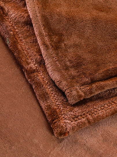 Плед 1.5-спальный, 150х200 см, велсофт, 100% полиэстер, Silvano, Шоколад, ST-351