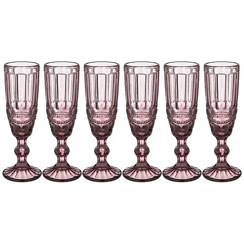 Набор бокалов для шампанского "серпентина" из 6шт. серия "Muza color" 150 мл. / в=20 см., 781-102