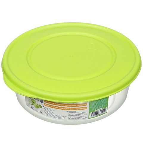 Контейнер пищевой пластик, 0.55 л, круглый, Алеана, 167033