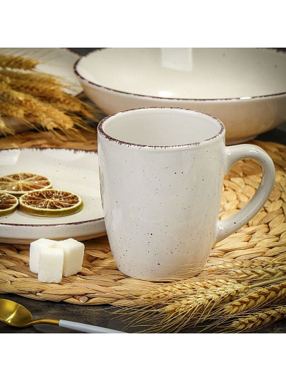 Кружка керамика, 360 мл, White Fusion, Daniks, белая