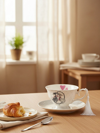 Чайная пара керамика, 2 предмета, на 1 персону, Котики, B060812