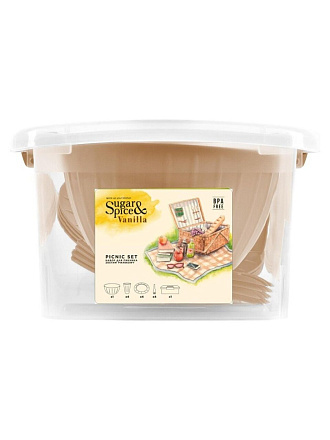 Набор для пикника на 4 персоны, латте, Sugar&amp;amp;Spice, Vanilla, SE181212005