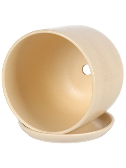 Горшок керамика, 2.6 л, 18х18.5 см, бежевый, Галактика №4, 008638