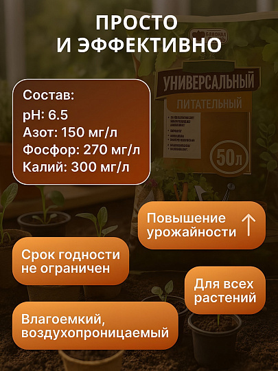 Грунт Живая земля, для рассады, 25 л, Terra Vita