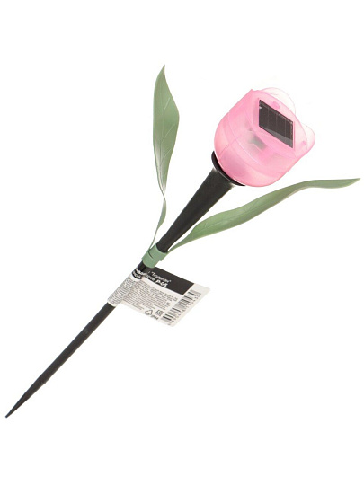 Фонарь садовый P-05 Тюльпан, на солнечной батарее, грунтовый, пластик, 4.8х30 см