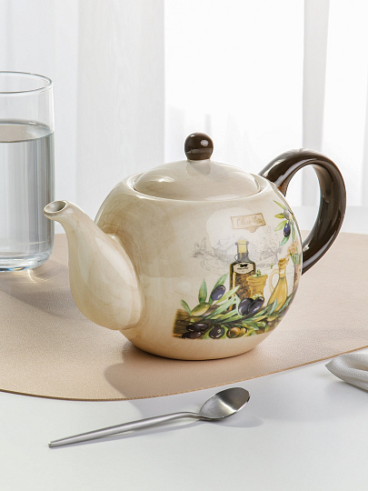 Чайник заварочный доломит, 0.95 л, Daniks, Левадия, бежевый