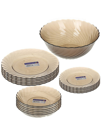 Сервиз столовый стекло, 19 предметов, на 6 персон, Luminarc, Ocean Eclipse, H0329/ L5108