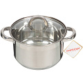 Кастрюля нержавеющая сталь, 4 л, с крышкой, крышка стекло, Webber, BE-112/2, индукция