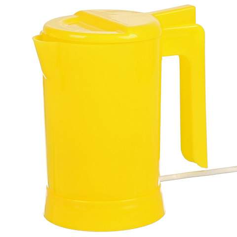 Чайник электрический Vepsmann, VN-114, желтый, 0.5 л, 800 Вт, скрытый нагревательный элемент, пластик