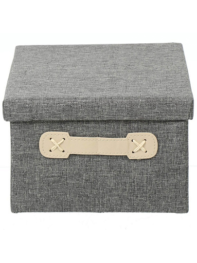 Кофр для хранения, 1 секция, с крышкой, складной, 32х23х15 см, с ручкой, серый, A290106