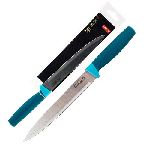 Нож кухонный Mallony, Velutto, разделочный, нержавеющая сталь, 19 см, рукоятка soft-touch, 005525