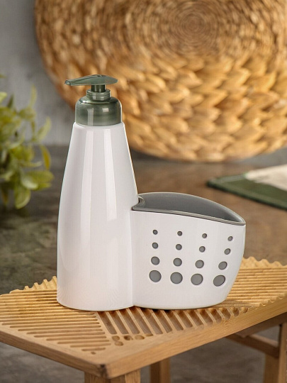 Органайзер для кухни пластик, 16х7.5х21 см, 0.4 л, белый, Y4-6478