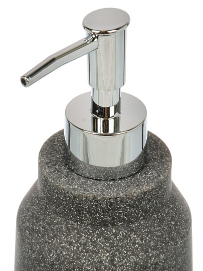 Дозатор для жидкого мыла Серый/дерево, полистоун, 7.9x7.9x11.8/17.9 см, BRE0953AA-LD