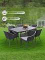 Мебель садовая Green Days, Парма, графит, стол, 151х90х73 см, 6 кресел, подушка, 150 кг, RSCTL013 - фото 3