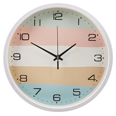 Часы настенные, кварцевые, 30 см, круглые, пластик, стекло, в ассортименте, Y6-6083
