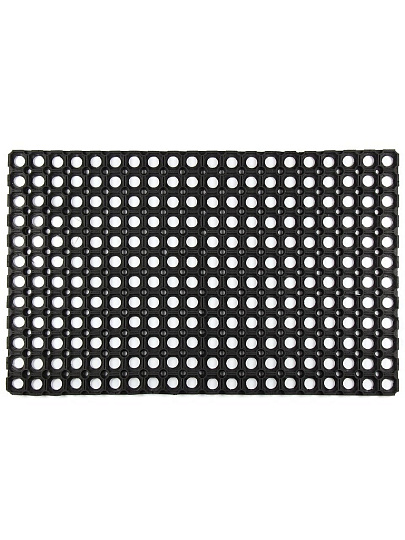 Коврик грязезащитный придверный, 50х80х1.6 см, прямоугольный, резина, сквозные отверстия, без рисунка, HM-5003