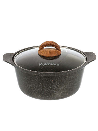 Кастрюля алюминий, антипригарное покрытие, 3 л, крышка стекло, Kukmara, Granit Ultra Induction original, кгои33а, индукция