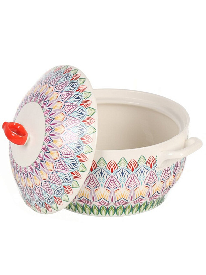 Кастрюля для запекания керамика, 24х10 см, 1.6 л, круглая, с крышкой, Восток, Y6-10192/Y4-9178