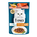 Корм для животных Гурмэ, Перл Де-люкс, 85 г, для взрослых кошек, кусочки в соусе, лосось, пауч
