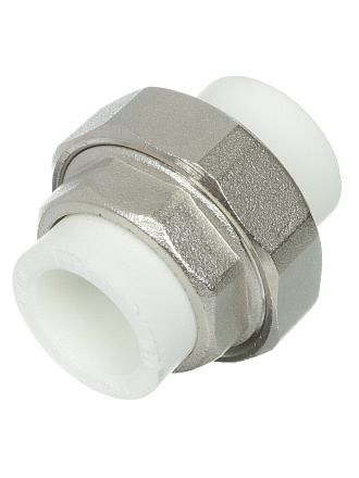 Соединение разъемное полипропилен, d20 мм, белое, РосТурПласт
