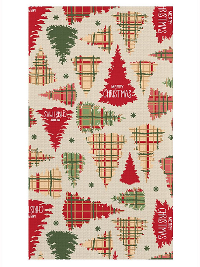 Набор полотенец кухонных 2 шт, 40х70 см, вафельный, 100% хлопок, 170 г/м2, Самойловский текстиль, Merry Christmass, Россия