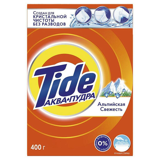 Стиральный порошок Tide, 0.4 кг, ручной, для белого белья, Альпийская свежесть