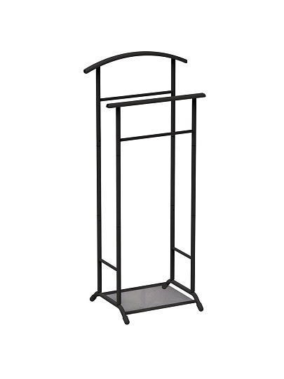 Вешалка костюмная 47х34.5х108 см, Nika, металл, 10 кг, ВКН2П-С/Ч, матовый черный, полка текстилен