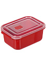 Контейнер пищевой пластик, 2 л, 22.5х15.5х9.5 см, красный, прямоугольный, с клапаном, DDStyle, 31203 - фото 2