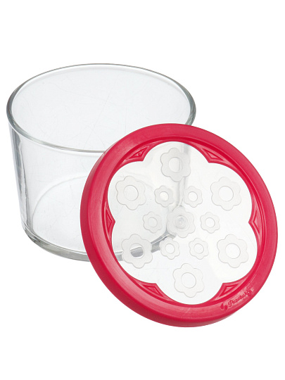 Банка для сыпучих продуктов, стекло, 0.22 л, с крышкой, Pasabahce, Basic, 42230SLBFK, фуксия