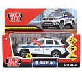 Машина Технопарк, Suzuki Vitara полиция, 12 см, инерционная, открывающие двери и багажник, металл, VITARA-12SLPOL-WH