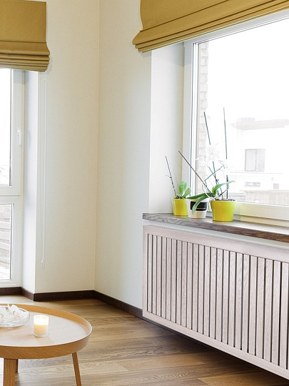 Экран для радиатора, МДФ, 900х600 мм, ясень светлый, реечный, Стильный Дом