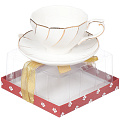 Чайная пара фарфор, 2 предмета, на 1 персону, 200 мл, Balsford, Грация, 101-12018, подарочная упаковка, белый с золотом