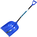 Лопата для снега пластик, с алюминиевой планкой, 400х525х1420 мм, черенок алюминиевый, тулейка 32 мм, Инструм-Агро, Эльбрус, 100176
