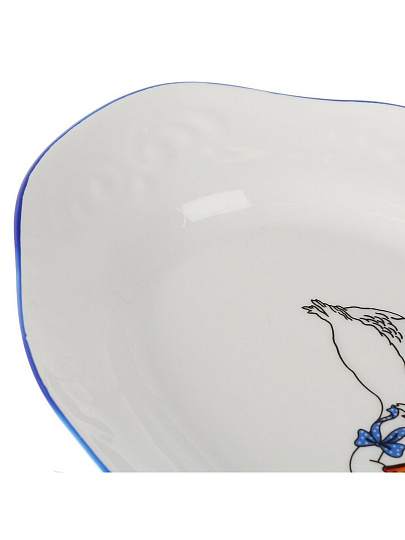 Блюдо фарфор, для хлеба, фигурное, 15.9х27х9 см, Надежда Гуси, Добрушский фарфоровый завод, 9С1655/1Ф34