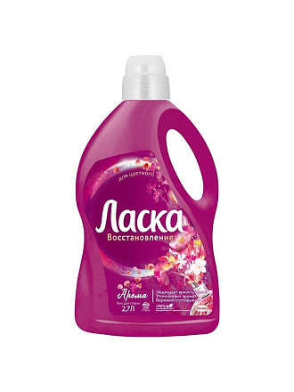 Гель для стирки Ласка, 2.7 л, для цветного белья, Арома-уход