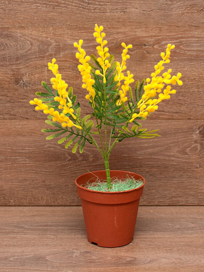 Цветок искусственный декоративный пасхальный, Мимоза, 38 см, в ассортименте, F49-97