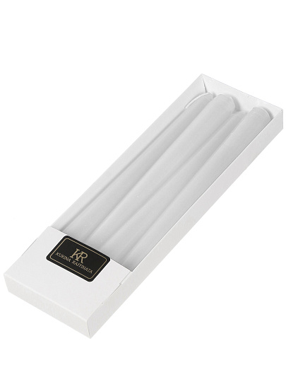 Свеча декоративная, 25.5х2.2 см, 4 шт, белая, Kukina Raffinata, античная, 500339-10