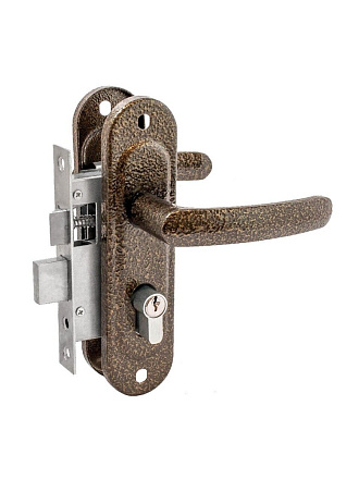 Замок врезной Зенит, ЗВ4-50.02, БП-00012838, ручка в комплекте, цилиндровый, бронза