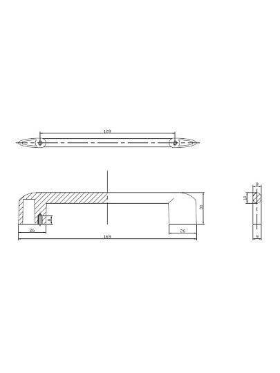 Ручка-скоба мебельная Trodos, 8 653, 128мм, ЦАМ, хром, 303708