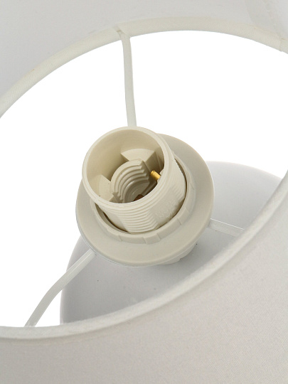 Светильник настольный E14, 40 Вт, белый, абажур белый, Rivoli, Nadine, 7042-502, керамика