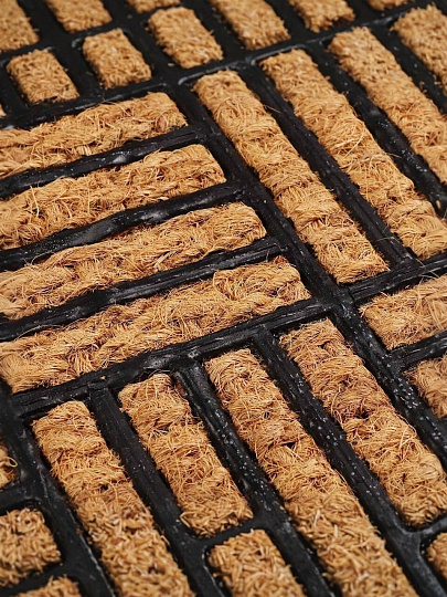 Коврик придверный, 40х60 см, прямоугольный, кокосовое волокно, узор, Фигурный, 93810