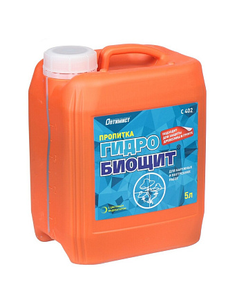 Пропитка водоотталкивающая Оптимист, ГидроБиощит, для дерева, 5 л