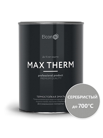 Эмаль Elcon, декоративная, термостойкая, быстросохнущая, глянцевая, серебристая, 0.8 кг, 700°С