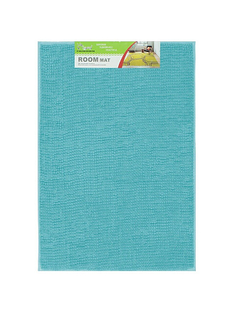 Коврик для ванной, антискользящий, 0.6х0.9 м, полиэстер, голубой, Макарон, Y3-668